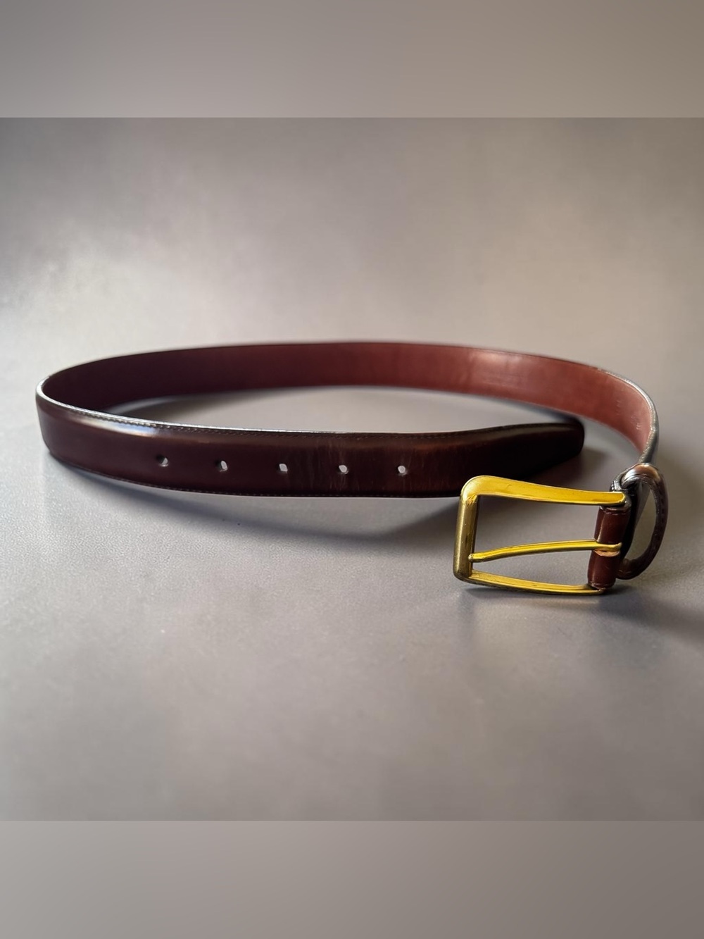 VTG Coach Classic Brown Leather Belt Sienna Brass Buckle 30/75cm Preppy USA